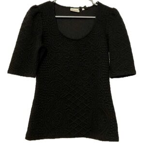 Anthropology Deletta Black Top Size Medium